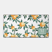 Orange Citrus Aquarelle Monogramme Nom (Recto)