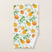 Orange Citrus été Floral Motif botanique (Serviette à main)