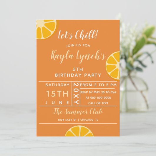 Orange Citrus été invitation (Debout devant)