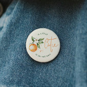 Orange Citrus Little Cutie Baby Shower Button