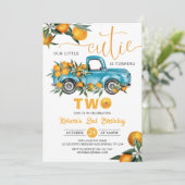 Orange Citrus Little Cutie Invitation du 2e annive (Debout devant)