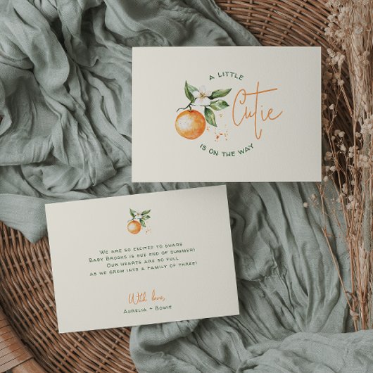 Orange Citrus Little Cutie Pregnancy Aankondiging