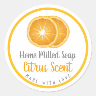 Orange Citrus Scented Handmade Soap Labels