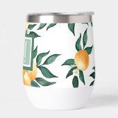 Orange Citrus Watercolor Monogram Name (Gauche)