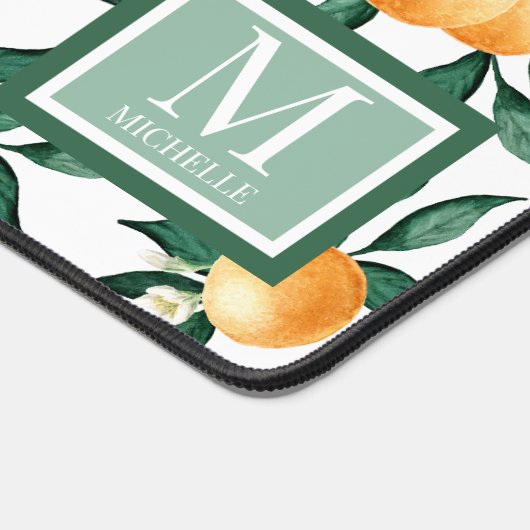 Orange Citrus Watercolor Monogram Name (Coin)