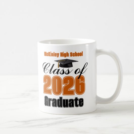 Orange Class of 2026 Graduation Keepsake Koffiemok (Rechts)