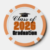 Orange Class of 2026 Graduation Party Poker Chips (Achterkant)