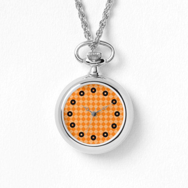Orange Combination Diamond Pattern by STaylor Horloge (Voorkant)
