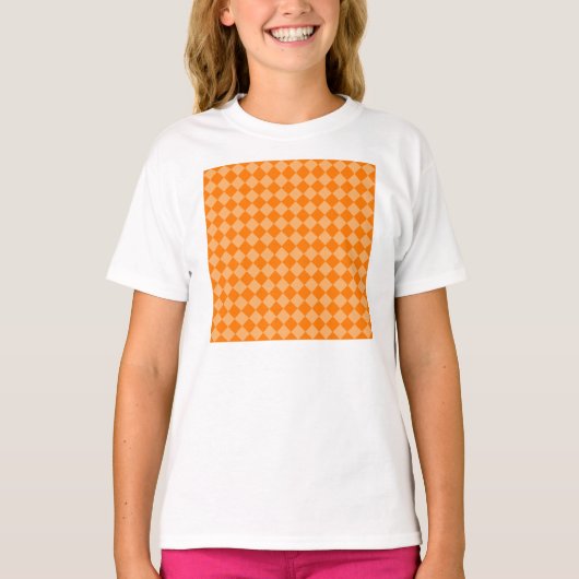 Orange Combination Diamond Pattern STaylor T-shirt (Voorkant)