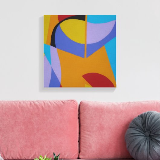 Orange Contemporary Decor Canvas Print (Insitu (Woonkamer))