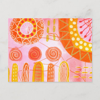 Orange Coral Abstract Postcard Briefkaart