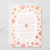 Orange-Coral Sea Thèmes Baby shower Invitation (Devant)