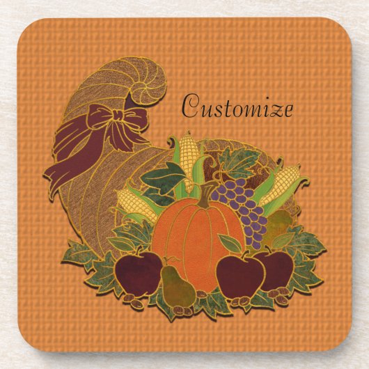 Orange Cornucopia Dessous de verre d'automne (Devant)