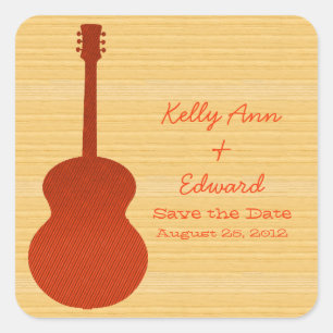 Orange Country Guitar Enregistrer la date Stickers