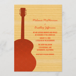 Orange Country Guitare Faire-part de mariage
