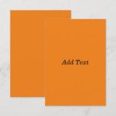 Orange Create Your Own Add Text Custom Bedankkaart (Voorkant / Achterkant)
