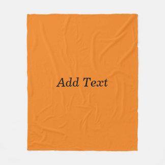 Orange Create Your Own Add Text Custom Fleece Deken