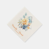 Orange Cub-Flower: Personalized Wedding Napkins Servet (Hoek)