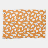 Orange Cute Ghosts Halloween Serviette de cuisine (Horizontal)