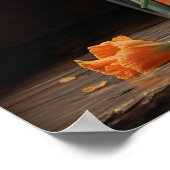 Orange Daffodil Fleurs Art Imprimer Poster (Coin)