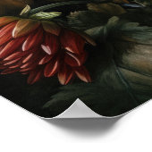 Orange Dahlia Fleurs Art Imprimer Poster (Coin)