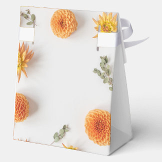 Orange Dahlia Wedding Favor Boxes Bedankdoosjes