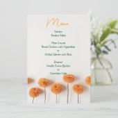 Orange Dahlia Wedding Menu – Warm Floral Elegance (Debout devant)