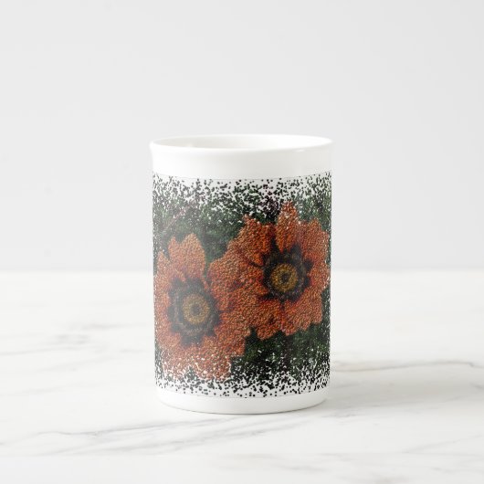 Orange Daisy Balls Bone China Mug (Devant)