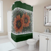 Orange Daisy Balls Douche rideau (En situation)