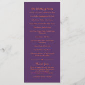 Orange Daisy Flower Purple Wedding Programme (Dos)
