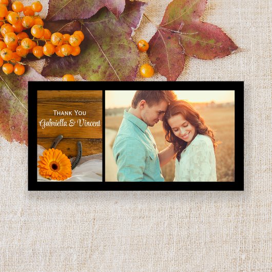 Orange Daisy Horseshoe Mariage occidental Merci