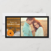 Orange Daisy Horseshoe Mariage occidental Merci (Devant)