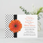 Orange Daisy Polka Dot Bridal Showbale Invitation (Debout devant)