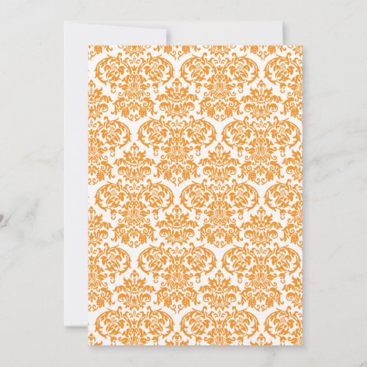 Orange Damask Cross Baptism Invitation (Dos)