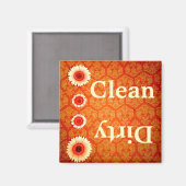 Orange Damask Rose Daisées Nettoyer Aimant Sale (Recto/Verso)