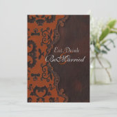 Orange Damask Western Rehearsdinner Invitations (Debout devant)
