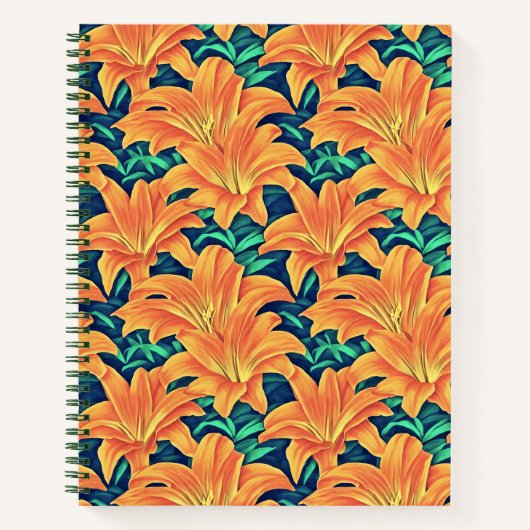 Orange Day Lilies with Green Feuille Journal (Devant)