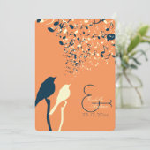 Orange de faire-part de mariage de chanson (Debout devant)