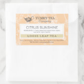 Orange de Pêche - Sticker Étiquette de thé à feuil (Sac)