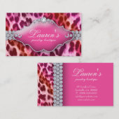 Orange de rose de carte de visite de léopard de (Devant / Derrière)