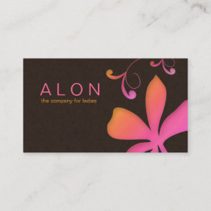 Orange de rose de fleur de carte de visite de