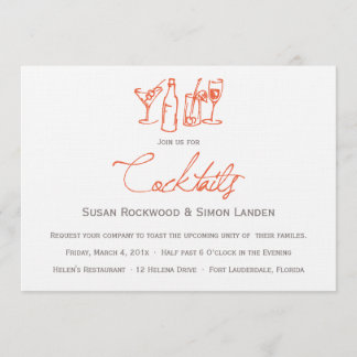 Orange des invitations | de cocktail de mariage