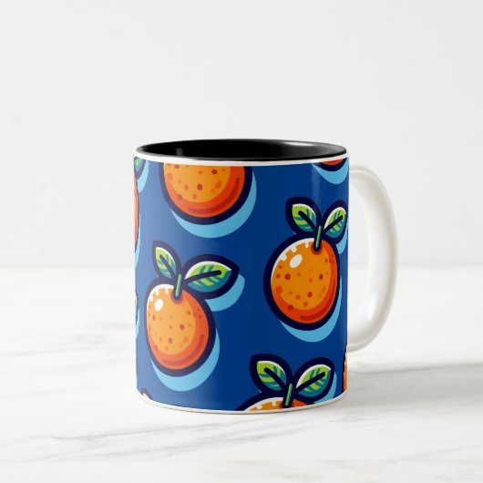 Orange design repeat pattern Coffee Mug (Devant droit)