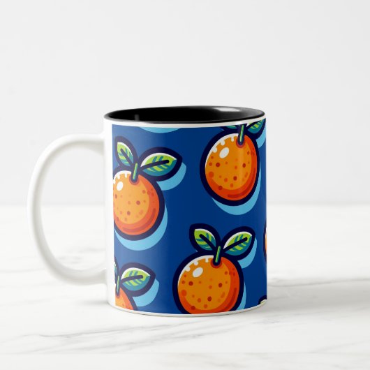 Orange design repeat pattern Coffee Mug (Gauche)
