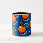 Orange design repeat pattern Coffee Mug (Centre)