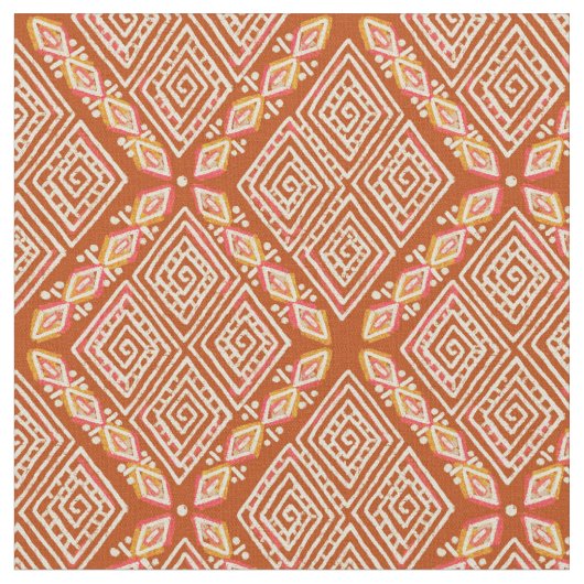 Orange Diamond Formes Boue Tissu Inspiré (Fermer)