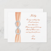 Orange Diamond Infinity Mariage Carte Maid Of Hono (Devant / Derrière)
