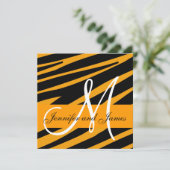 Orange d'impression de tigre Faire-part de mariage (Debout devant)