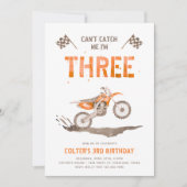 Orange Dirt Bike Invitation Anniversaire (Devant)