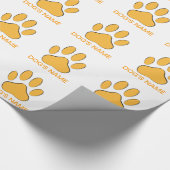 Orange Dog Pawprint Cadeaupapier (Hoek)